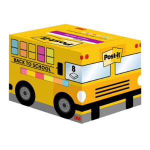BLOC NOTAS ADHESIVAS POST-IT SUPER STICKY 63,5 X 76 MM COLORES SURTIDOS 90 HOJAS CAJA AUTOBUS       