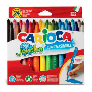 ROTULADOR CARIOCA JUMBO TINTA LAVABLE 24 COLORES SURTIDOS