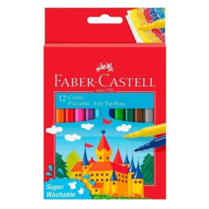 ROTULADOR FABER CASTELL TINTA LAVABLE 12 UNID. COLORES SURTIDOS REF. 554201