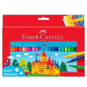 ROTULADOR FABER CASTELL TINTA LAVABLE 50 UNID. COLORES SURTIDOS REF. 554204
