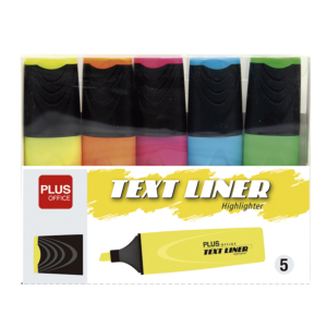 ROTULADOR FLUORESCENTE PLUS 3.2 TEXTLINER BLÍSTER 5 UNID. COLORES SURTIDOS