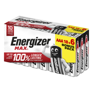 PILAS ENERGIZER ALCALINAS MAX AAA 24 UD.                                                            