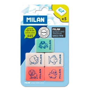 GOMA DE BORRAR MILAN 445 BLÍSTER DE 5 GOMAS REF. 9222