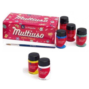 PINTURAS PLÁSTICAS LA PAJARITA 6 UNID. COLORES SURTIDOS 35 ML.