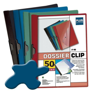 DOSSIER CON PINZA PVC PLUS OFFICE A4 CAPACIDAD 50 H. AZUL REF. F-18