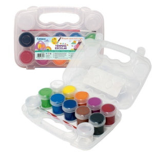 TÉMPERAS CAMPUS COLLEGE ESTUCHE 10 COLORES SURTIDOS 20 ML. REF. 630634