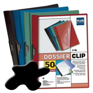 DOSSIER CON PINZA PVC PLUS OFFICE A4 CAPACIDAD 50 H. NEGRO REF. F-18