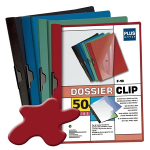 DOSSIER CON PINZA PVC PLUS OFFICE A4 CAPACIDAD 50 H. ROJO REF. F-18