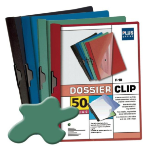 DOSSIER CON PINZA PVC PLUS OFFICE A4 CAPACIDAD 50 H. VERDE REF. F-18