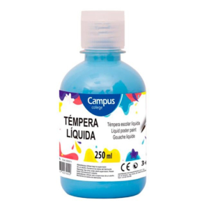 TÉMPERA LÍQUIDA CAMPUS COLLEGE CYAN 250 ML.