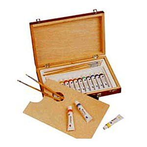 MALETIN DE MADERA CON ÓLEOS REF. 1502