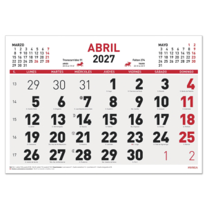 CALENDARIO MENSUAL DE PARED 43 X 31 CM. REF. 1594