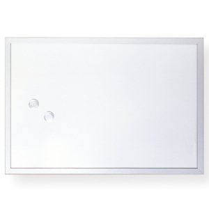 PIZARRA BLANCA MAGNÉTICA PLUS OFFICE CON 2 IMANES 600 X 450 MM.