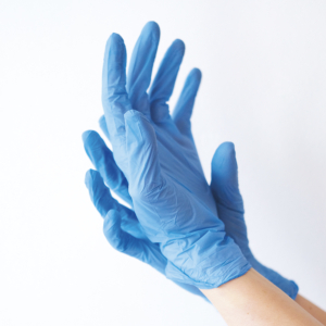 CAJA DE GUANTES MEDIANOS DE NITRILO AZUL