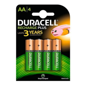 PILA DURACELL RECARGABLE 1300 MAH HR6 AA 1,2 VOLTIOS (BLÍSTER 4  UNID.)