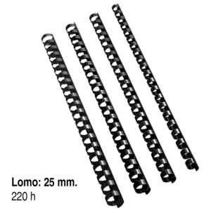 CANUTILLOS DE PLÁSTICO REDONDO 25 MM. 220 HOJAS (50 UNID./CAJA)