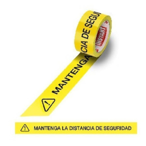 CINTA ADHESIVA DE SUELO "MANTENGA LA DISTANCIA DE SEGURIDAD" 48 MM. X 30 M.
