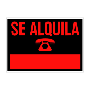 LETRERO "SE ALQUILA" 70X50 CMS.