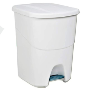 PAPELERA PEDAL PLÁSTICO BLANCO 40 LITROS REF. 24180