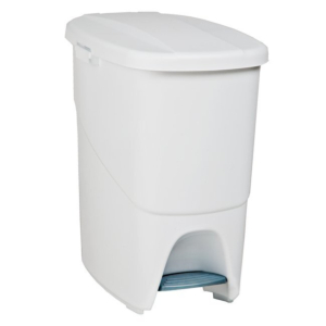 PAPELERA PEDAL PLÁSTICO BLANCO 25 LITROS REF. 24170