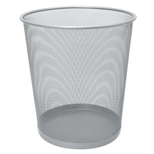 PAPELERA PLUS OFFICE DE REJILLA PLATA REF. 508-PLATA
