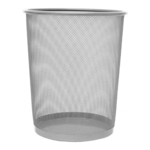 PAPELERA PLUS OFFICE DE REJILLA PLATA REF. 158-PLATA