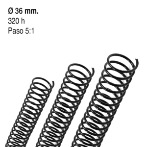 ESPIRALES METÁLICOS PARA ENCUADERNAR (PASO 64 5:1) REF. 36MM.