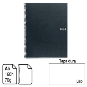 BLOC ESPIRAL MICROPERFORADO A5 MIQUELRIUS CON TAPA DURA 160 H. 70 G. LISO REF. 2121