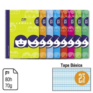 BLOC ESPIRAL LAMELA FOLIO TAPA BÁSICA 80 H. 70 G. CUADROVÍA 2,5 MM. REF. 07F002