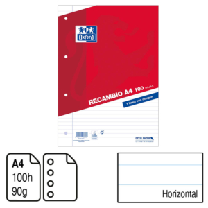 RECAMBIO OXFORD A4 100H HORIZONTAL REF. 173743