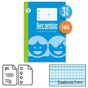 RECAMBIO LAMELA FOLIO CUADROVÍA 3MM. 100H 70G REF. 9003