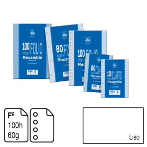 RECAMBIO CAMPUS FOLIO 100 H. 4 TALADROS LISO 60 G. REF. C515