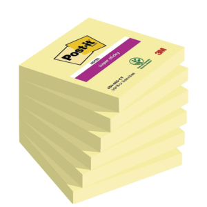 BLOC DE NOTAS REPOSICIONABLES POST-IT SUPER STICKY 76 X 76 MM. REF. 654