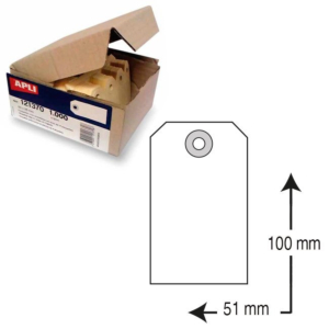 ETIQUETAS COLGANTES APLI 100 X 51 MM CON ARANDELA (1000 ETIQ./CAJA) REF. 121374