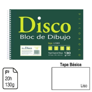 BLOC ESPIRAL DIBUJO Fº TAPA BÁSICA 20 H. 130 G. LISO REF. 170