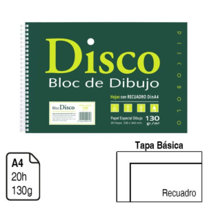 BLOC ESPIRAL DIBUJO Fº TAPA BÁSICA 20 H. 130 G. RECUADRO REF. 170R
