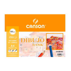 LÁMINA DE DIBUJO CANSON A4 GAMA BASIK (130 G.)