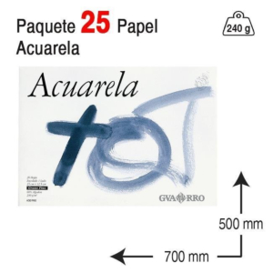 PAPEL GUARRO ACUARELA BLANCO 50X70 CM. 240 G. 25 H. REF. 8034
