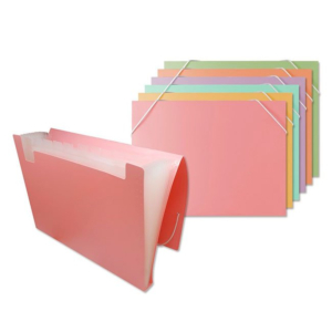 CARPETA CLASIFICADORA POLIPROPILENO BISMARK A4 6 COLORES PASTEL SURTIDOS
