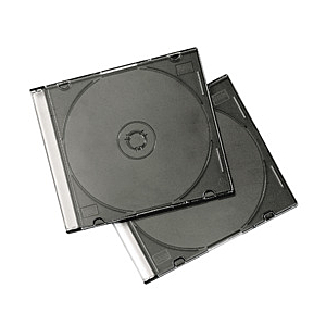 CAJA PORTA CD Y DVD NEGRA SLIM