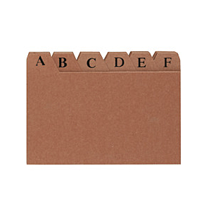 ÍNDICE ALFABÉTICO PARA FICHEROS 75 X 125 MM. Nº 2.