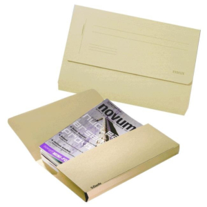 SUBCARPETA CARTULINA 275 G. ESSELTE POCKET FOLIO CON BOLSA Y FUELLE BEIGE REF. 15840