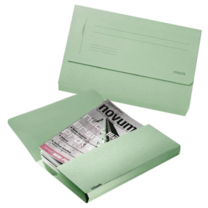 SUBCARPETA CARTULINA 275 G. ESSELTE POCKET FOLIO CON BOLSA Y FUELLE VERDE REF. 15844