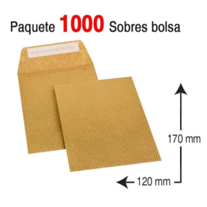 SOBRE BOLSA 120 X 170 MM. KRAFT REF. K-3