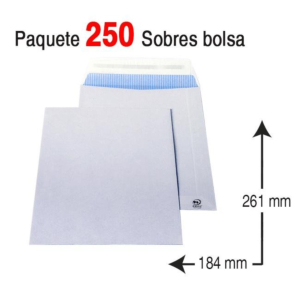 SOBRE BOLSA 4º PROLONGADO 184 X 261 MM. REF. 148106