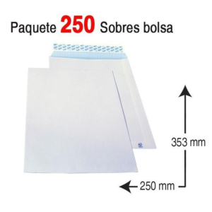 SOBRE BOLSA FOLIO 250 X 353 MM. REF. A-12