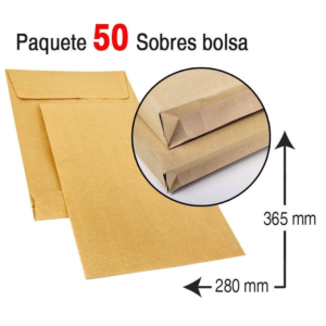 SOBRE BOLSA 280 X 365 MM. FUELLE KRAFT REF. KF-280-30