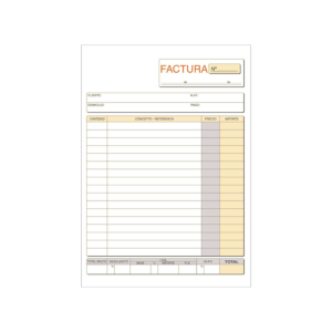 TALONARIO FACTURAS IVA 4º 145 X 207 MM. TRIPLICADO (50 JUEGOS) REF. T65