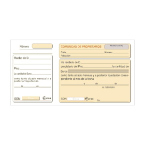 TALONARIO RECIBOS COMUNIDAD PROPIETARIOS MASTERPAPER 207 X 109 MM. (100 H.) REF. T48