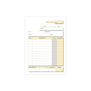 TALONARIO FACTURAS SIN IVA MASTERPAPER 8º 109 X 153 MM. (100 H.) REF. 46-S